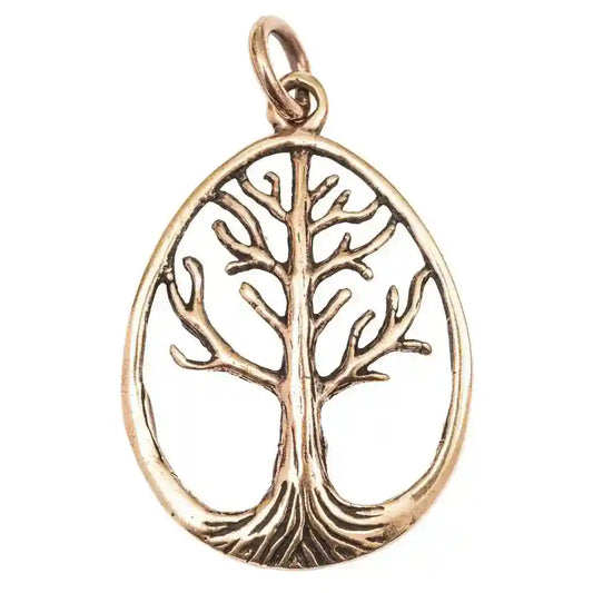 Anhänger Bronzener Weltenbaum Schmuck - Lebensbaum - 40x23mm