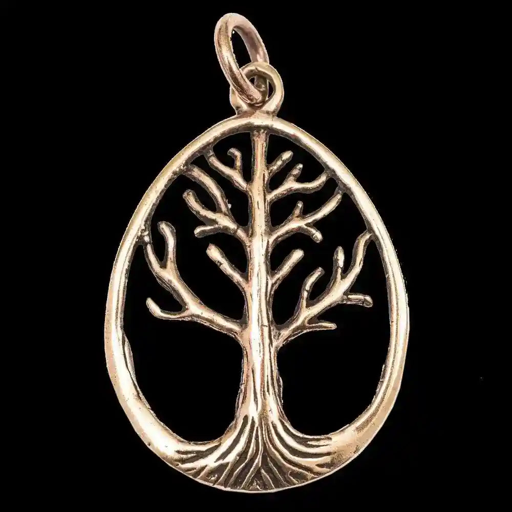 Anhänger Bronzener Weltenbaum Schmuck - Lebensbaum - 40x23mm