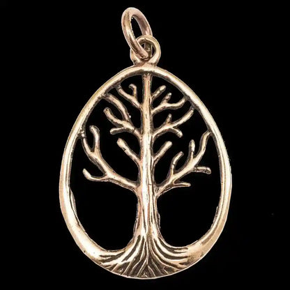 Anhänger Bronzener Weltenbaum Schmuck - Lebensbaum - 40x23mm