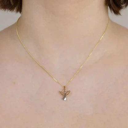 Anhänger Engel 333 Gold rhodiniert mit vergoldeter Silberkette - Firma Holzenplotz - Silberketten-Goldketten.de 