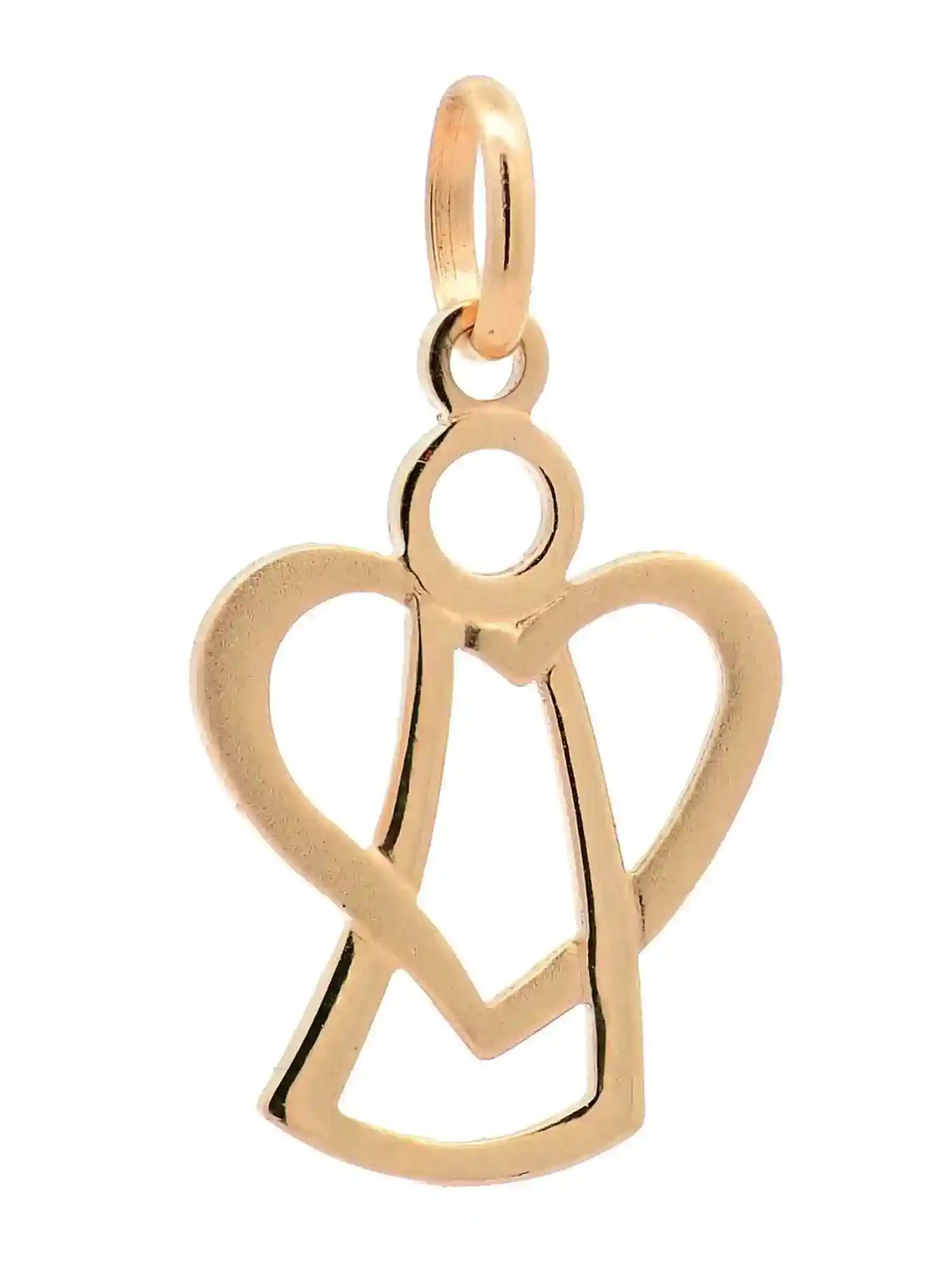 Anhänger Engelchen mit Herz mit 1,1 mm Goldkette 585-14 Karat Gold - Firma Holzenplotz - Silberketten-Goldketten.de 