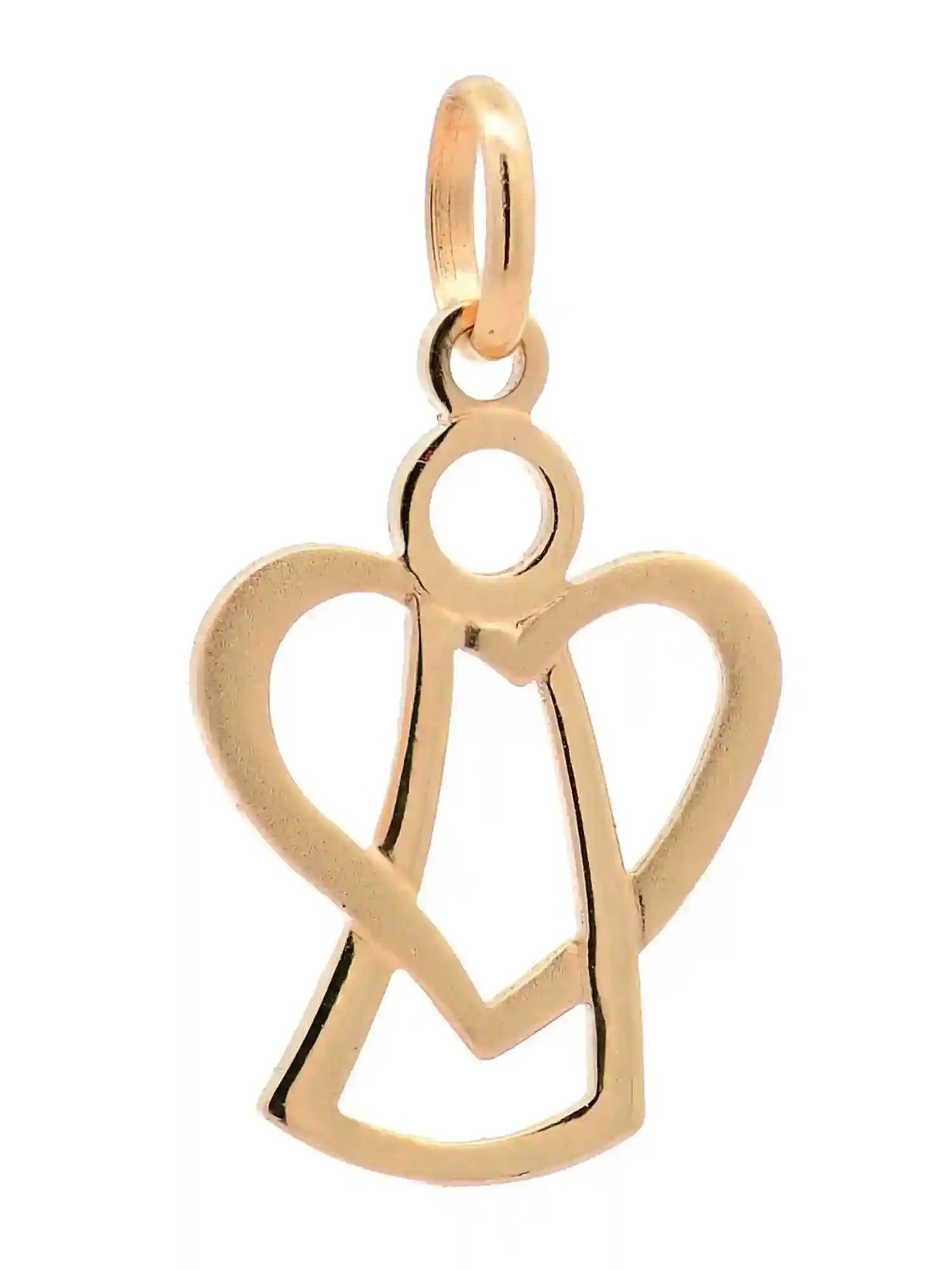 Anhänger Engelchen mit Herz mit 1,1 mm Goldkette 585-14 Karat Gold - Firma Holzenplotz - Silberketten-Goldketten.de 