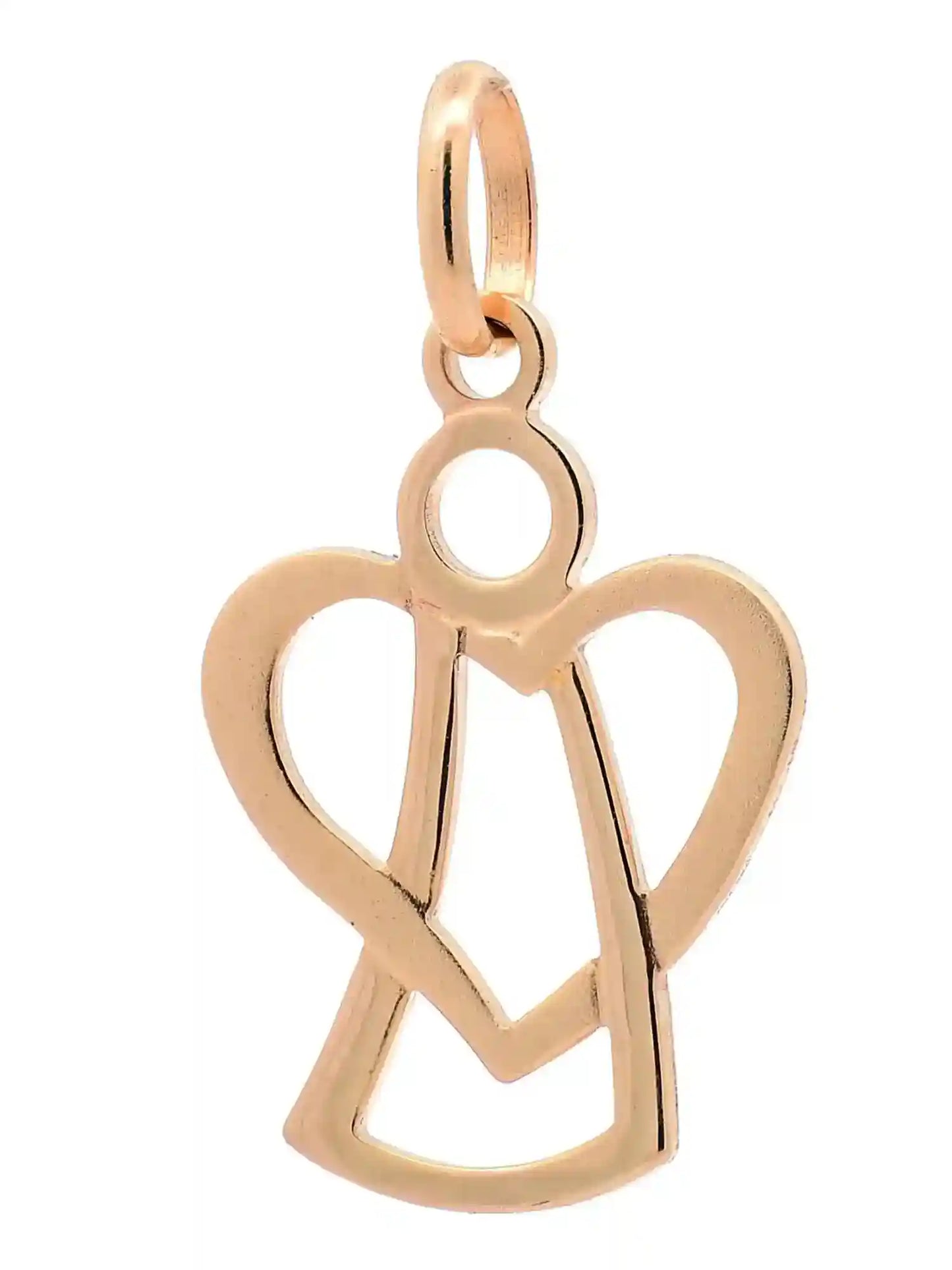 Anhänger Engelchen mit Herz mit 1,1 mm Goldkette 585-14 Karat Gold - Firma Holzenplotz - Silberketten-Goldketten.de 