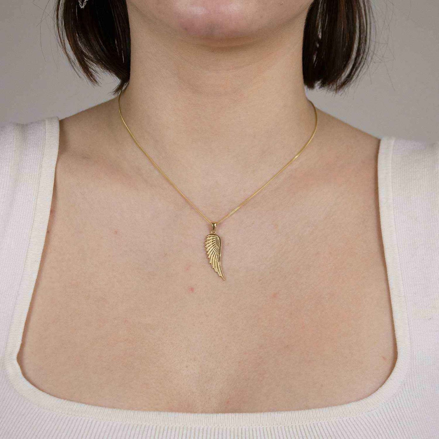Anhänger Flügel 585 Gold mit massiver Goldkette 1,1 mm