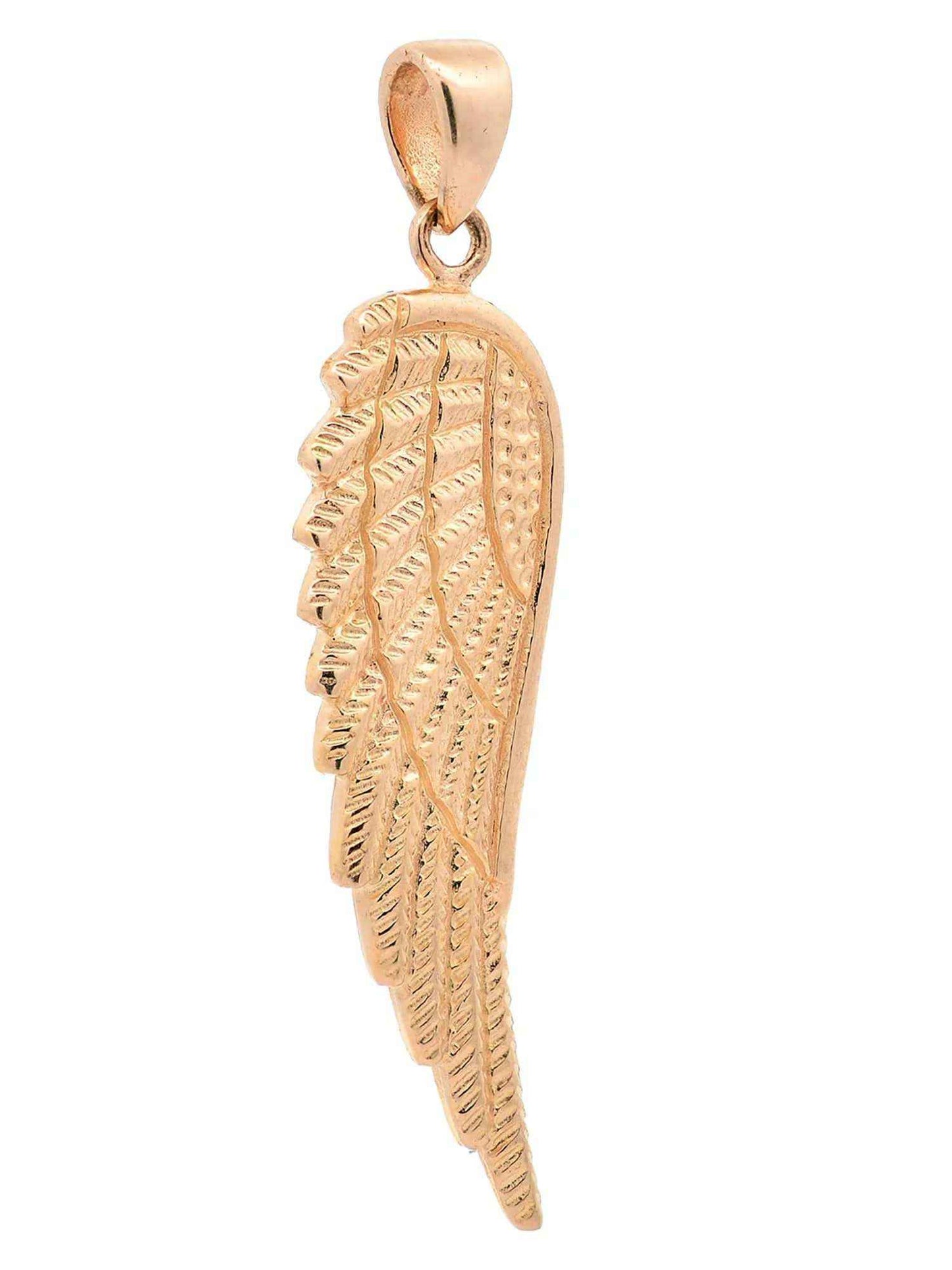 Anhänger Flügel 585 Gold mit massiver Goldkette 1,1 mm