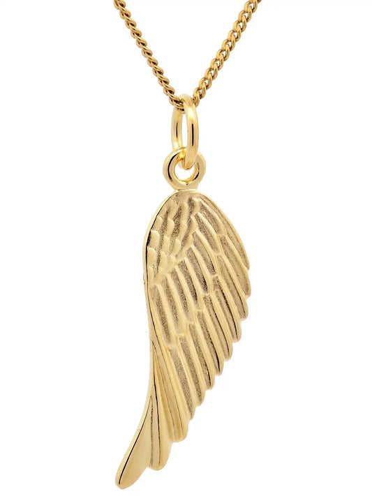 Anhänger Flügel 925 Silber vergoldet mit verg. Silberkette - Firma Holzenplotz - Silberketten - Goldketten.de
