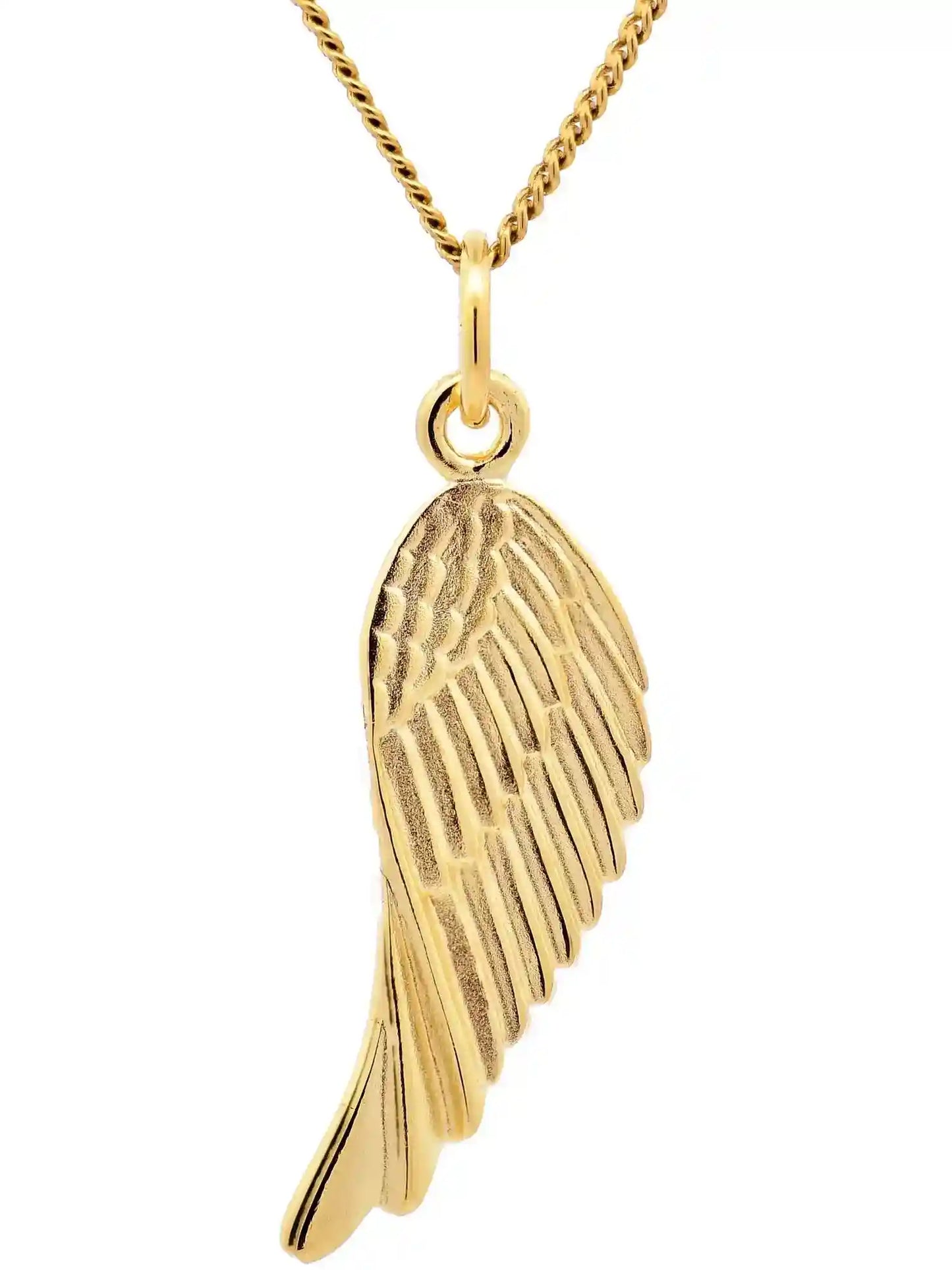 Anhänger Flügel 925 Silber vergoldet mit verg. Silberkette - Firma Holzenplotz - Silberketten-Goldketten.de 