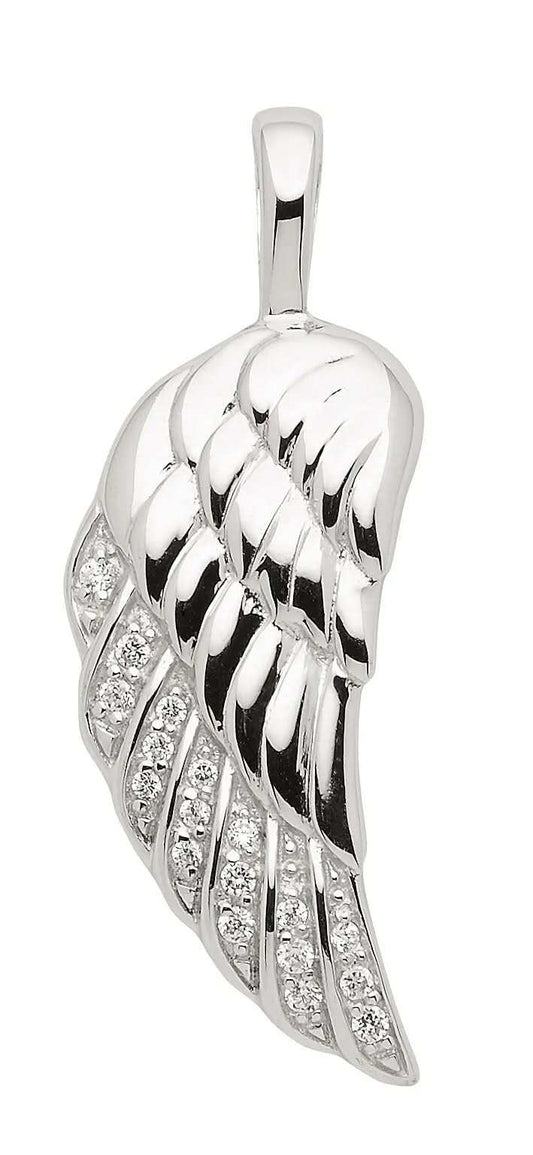 Anhänger Flügel Kettenanhänger Silber mit Zirkonia massiv 925 Sterling - Firma Holzenplotz - Silberketten - Goldketten.de