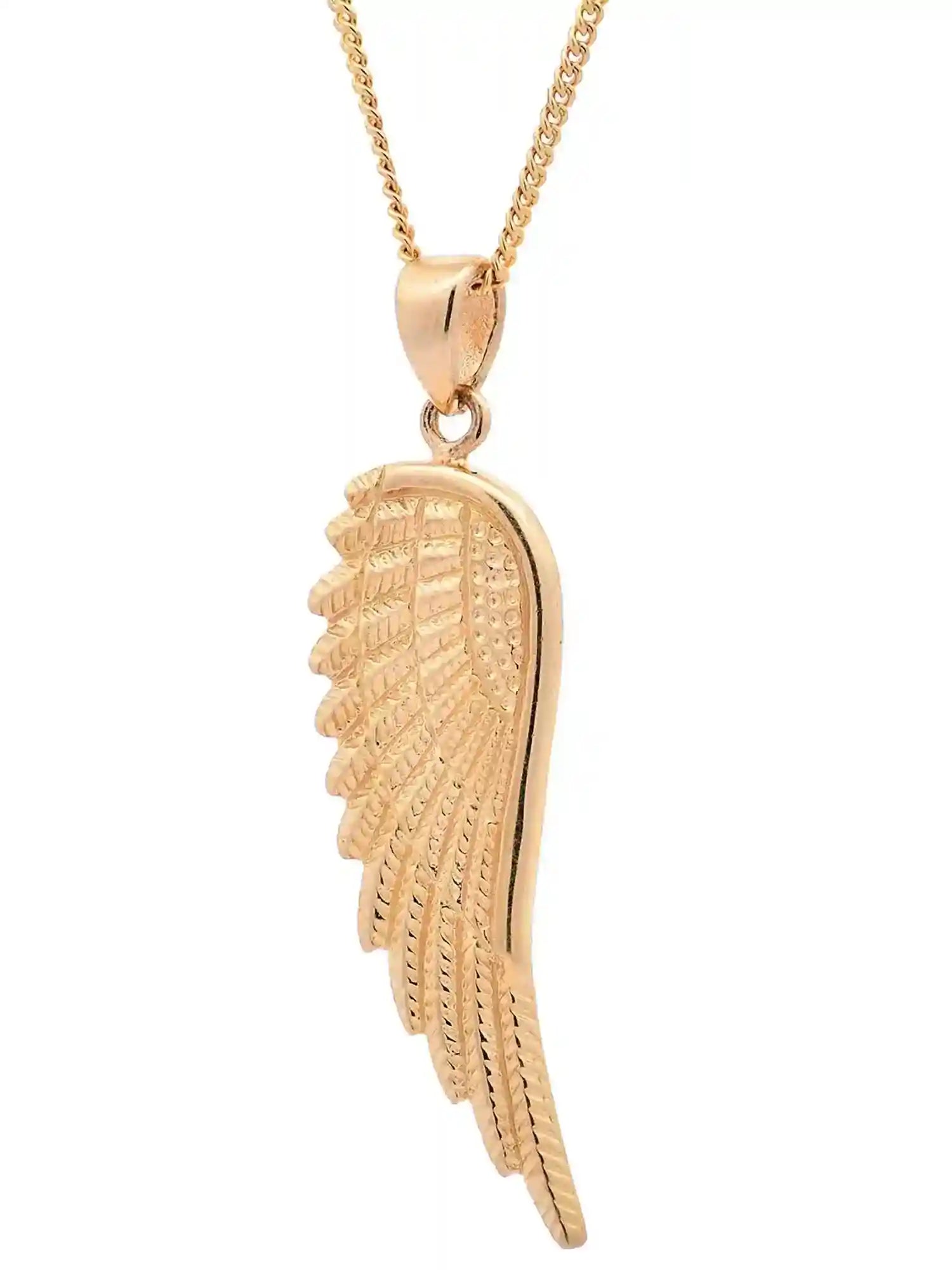Anhänger für Halskette Flügel echt massiv 585-14 Karat Gold - Firma Holzenplotz - Silberketten-Goldketten.de 