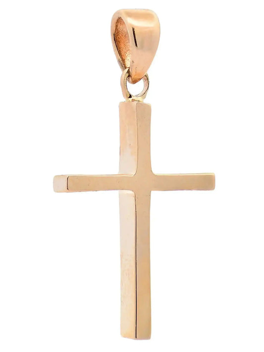 Anhänger für Halskette Kreuz echt massiv 585-14 Karat Gold