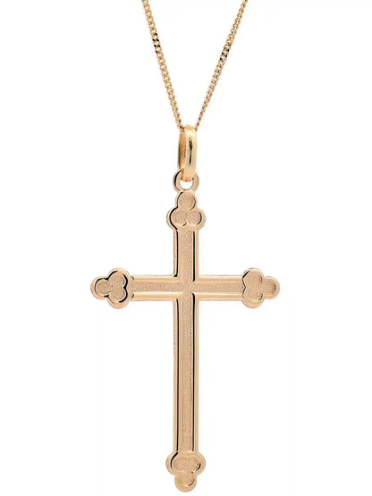 Anhänger für Halskette Kreuz echt massiv 585-14 Karat Gold - Firma Holzenplotz - Silberketten-Goldketten.de 