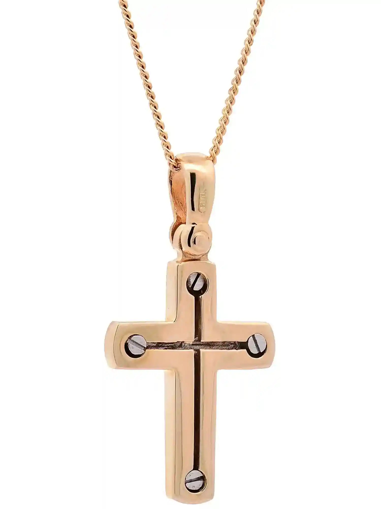 Anhänger für Halskette Kreuz echt massiv 585-14 Karat Gold - Firma Holzenplotz - Silberketten-Goldketten.de 