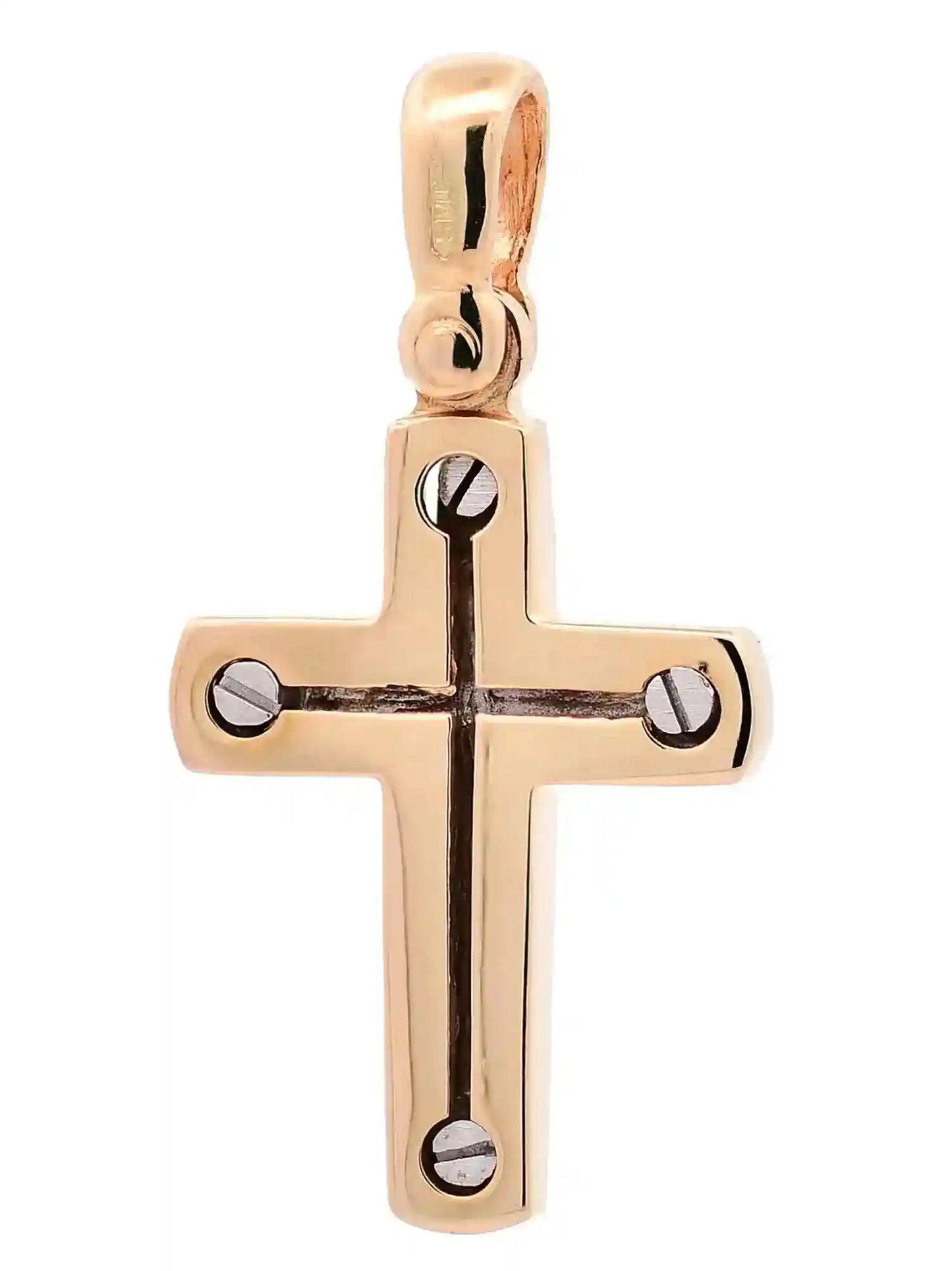 Anhänger für Halskette Kreuz echt massiv 585-14 Karat Gold - Firma Holzenplotz - Silberketten-Goldketten.de 