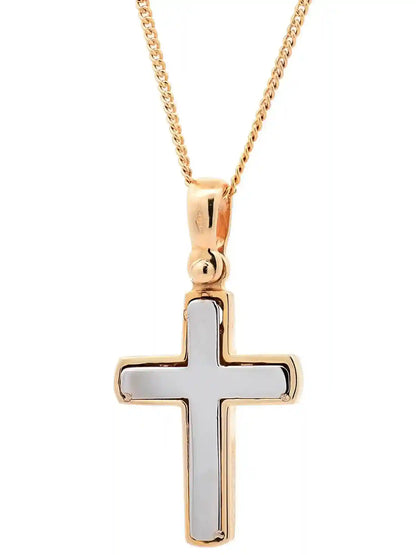Anhänger für Halskette Kreuz echt massiv 585-14 Karat Gold - Firma Holzenplotz - Silberketten-Goldketten.de 