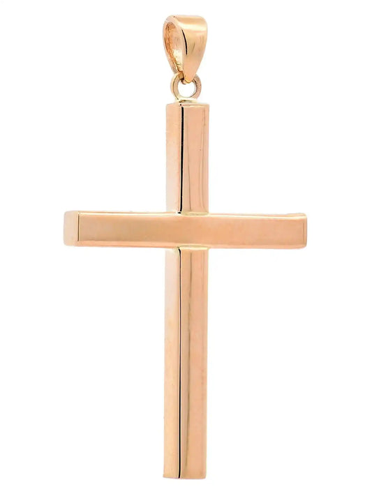 Anhänger für Halskette Kreuz echt massiv 585-14 Karat Gold
