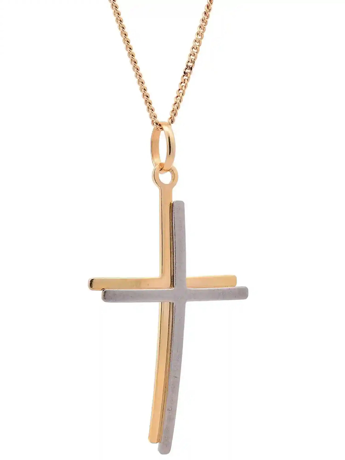 Anhänger für Halskette Kreuz echt massiv 585-14 Karat Gold - Firma Holzenplotz - Silberketten-Goldketten.de 