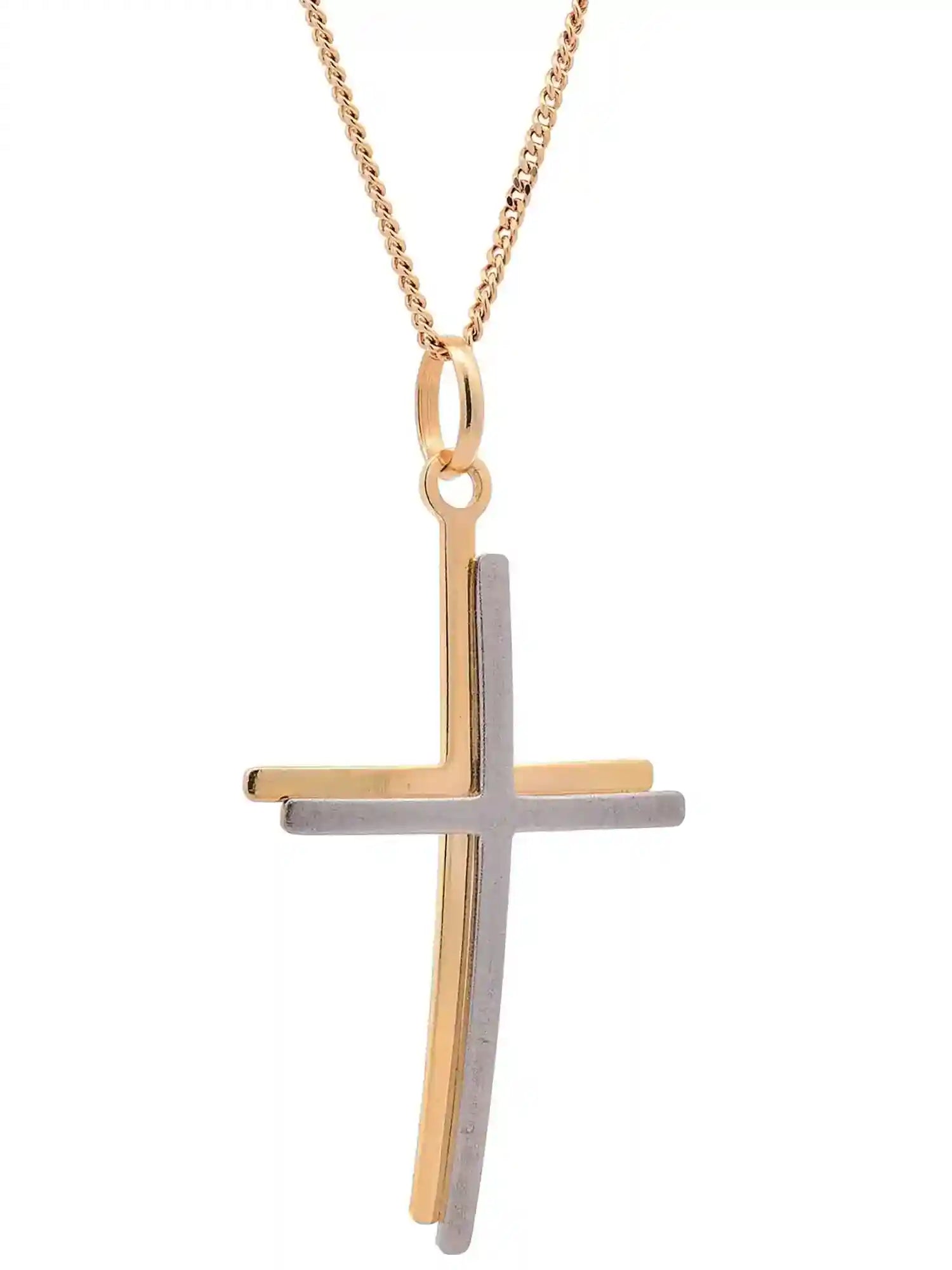 Anhänger für Halskette Kreuz echt massiv 585-14 Karat Gold - Firma Holzenplotz - Silberketten-Goldketten.de 