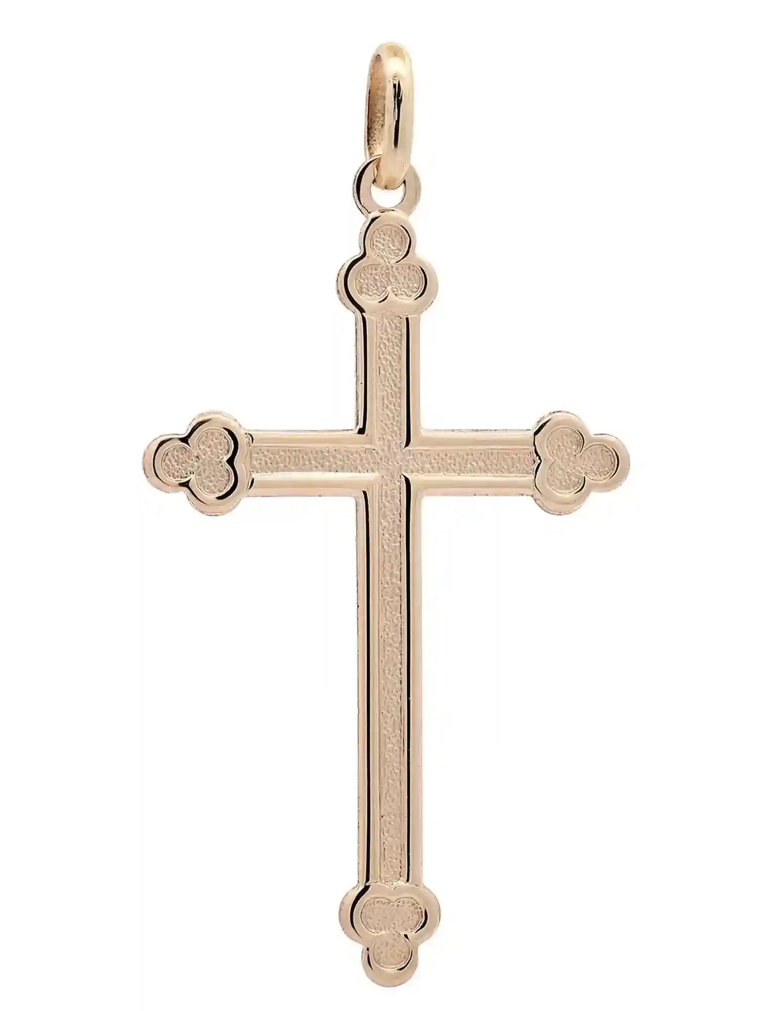 Anhänger für Halskette Kreuz echt massiv 585-14 Karat Gold - Firma Holzenplotz - Silberketten-Goldketten.de 