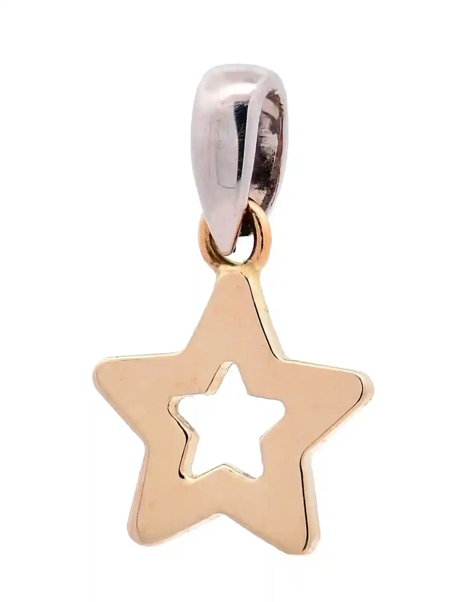 Anhänger für Halskette Sternchen echt massiv 585-14 Karat Gold - Firma Holzenplotz - Silberketten-Goldketten.de 
