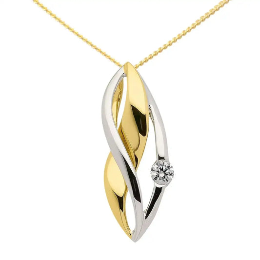 Anhänger Gold rhodiniert mit Zirkonia Steinen massiv 333 8 kt Gelbgold - Firma Holzenplotz - Silberketten - Goldketten.de