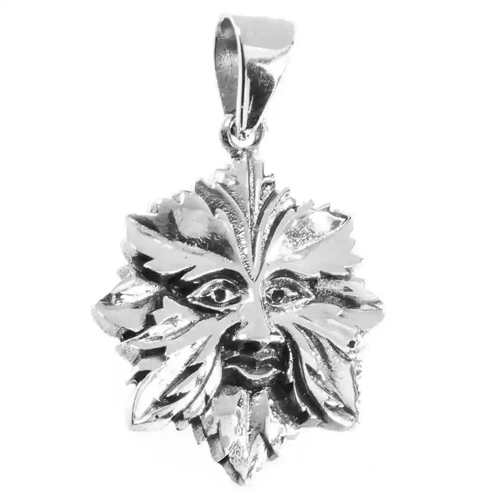 Anhänger Green Man Schmuck 925er Silber - Kelten - 34x23mm