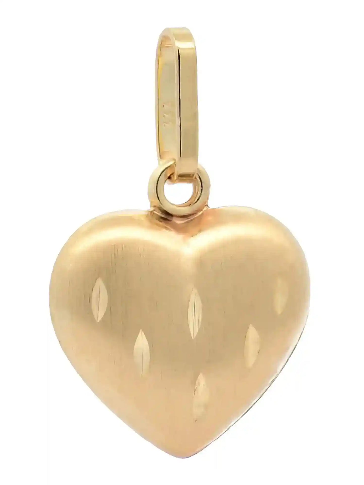 Anhänger Herz 333-8 Karat Gold mit vergoldeter Silberkette - Firma Holzenplotz - Silberketten-Goldketten.de 