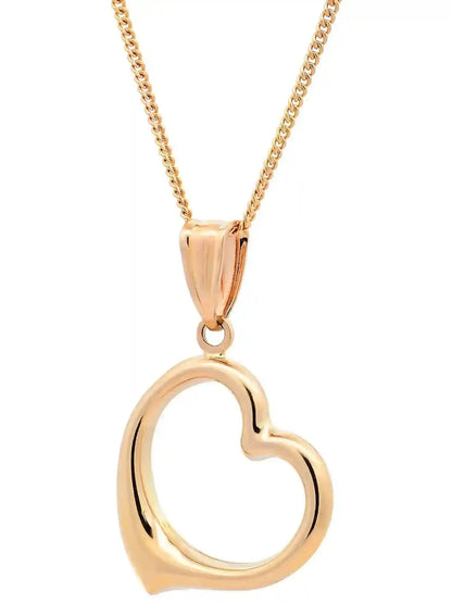 Anhänger Herz 585 Gold mit massiver Goldkette 1,1 mm