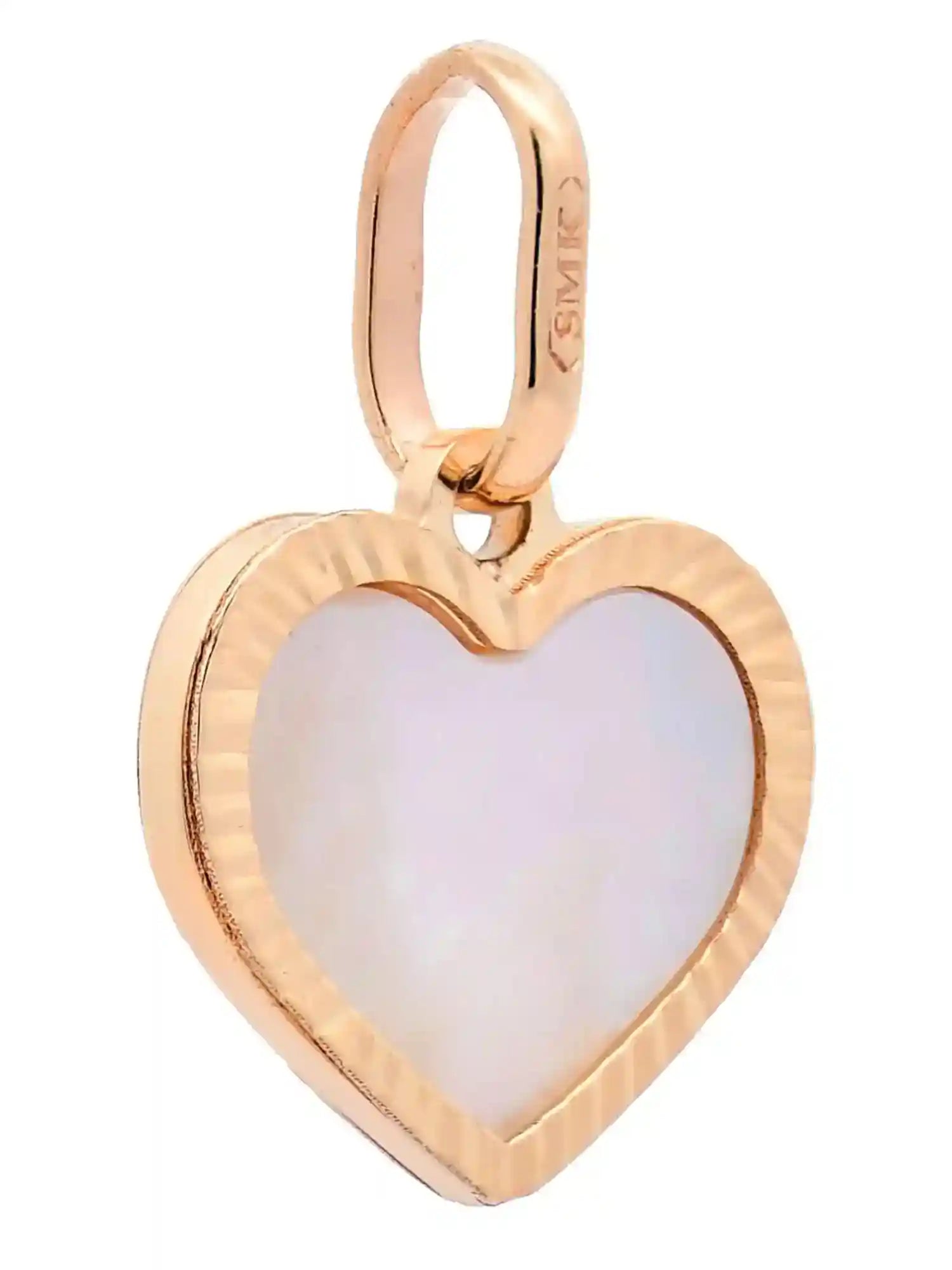 Anhänger Herz klein Perlmutt mit 1,1 mm Goldkette 585-14 Karat Gold - Firma Holzenplotz - Silberketten-Goldketten.de 