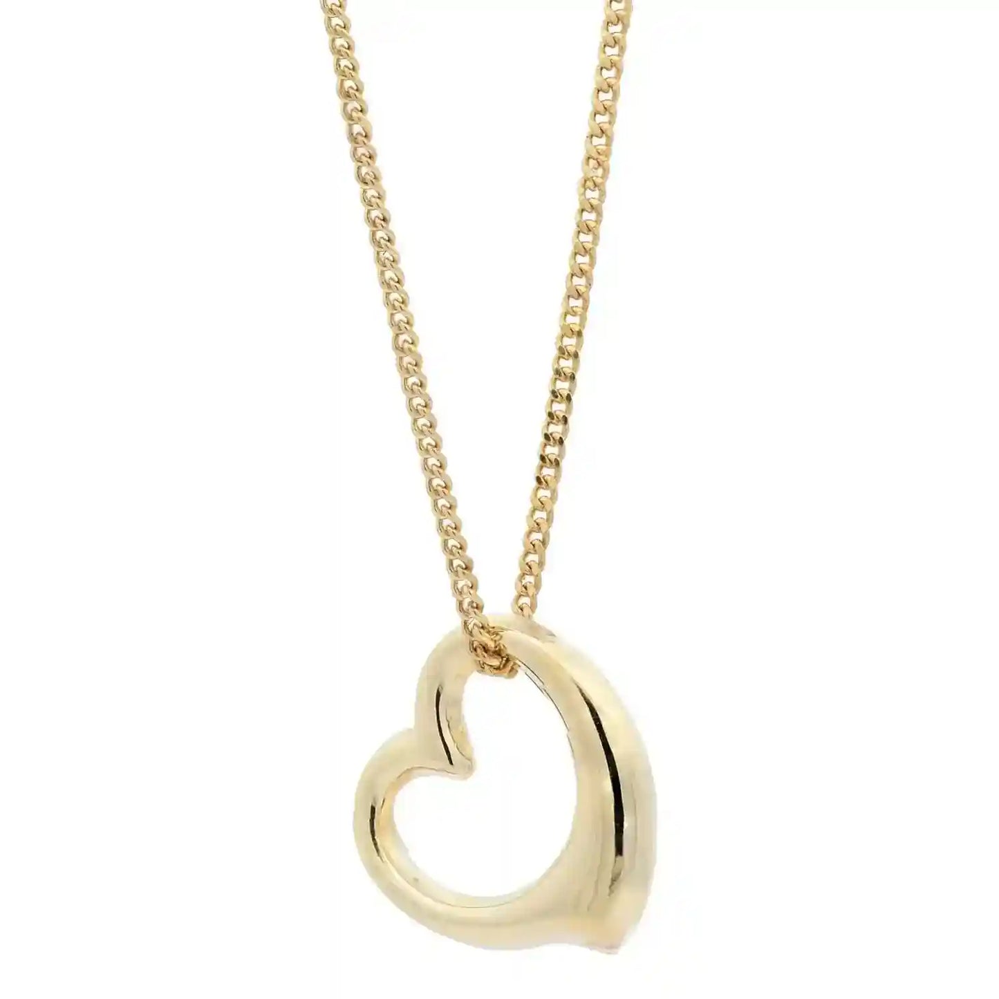 Anhänger Herz massiv 333 -8 Karat Gold mit vergoldeter Silberkette