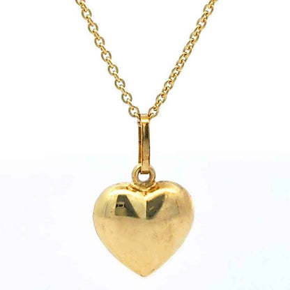 Anhänger Herz mit massiver Goldkette Ankerkette rund 1,1 mm 45 cm 333-