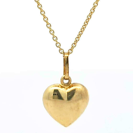 Anhänger Herz mit massiver Goldkette Ankerkette rund 1,1 mm 45 cm 333 - Firma Holzenplotz - Silberketten - Goldketten.de