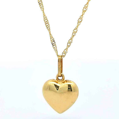 Anhänger Herz mit massiver Goldkette Singapurkette rund 1,2 mm 45 cm 3