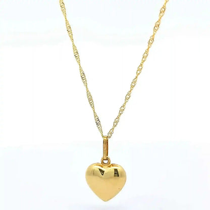 Anhänger Herz mit massiver Goldkette Singapurkette rund 1,2 mm 45 cm 3
