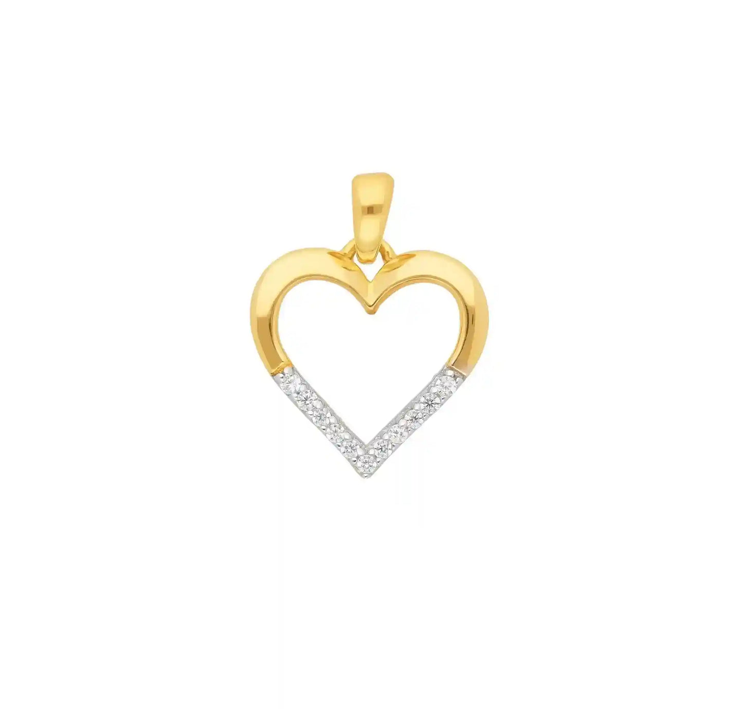 Anhänger Herz mit Zirkonia mit Kette 1,1 mm 333-8 Karat Gold - Firma Holzenplotz - Silberketten-Goldketten.de 