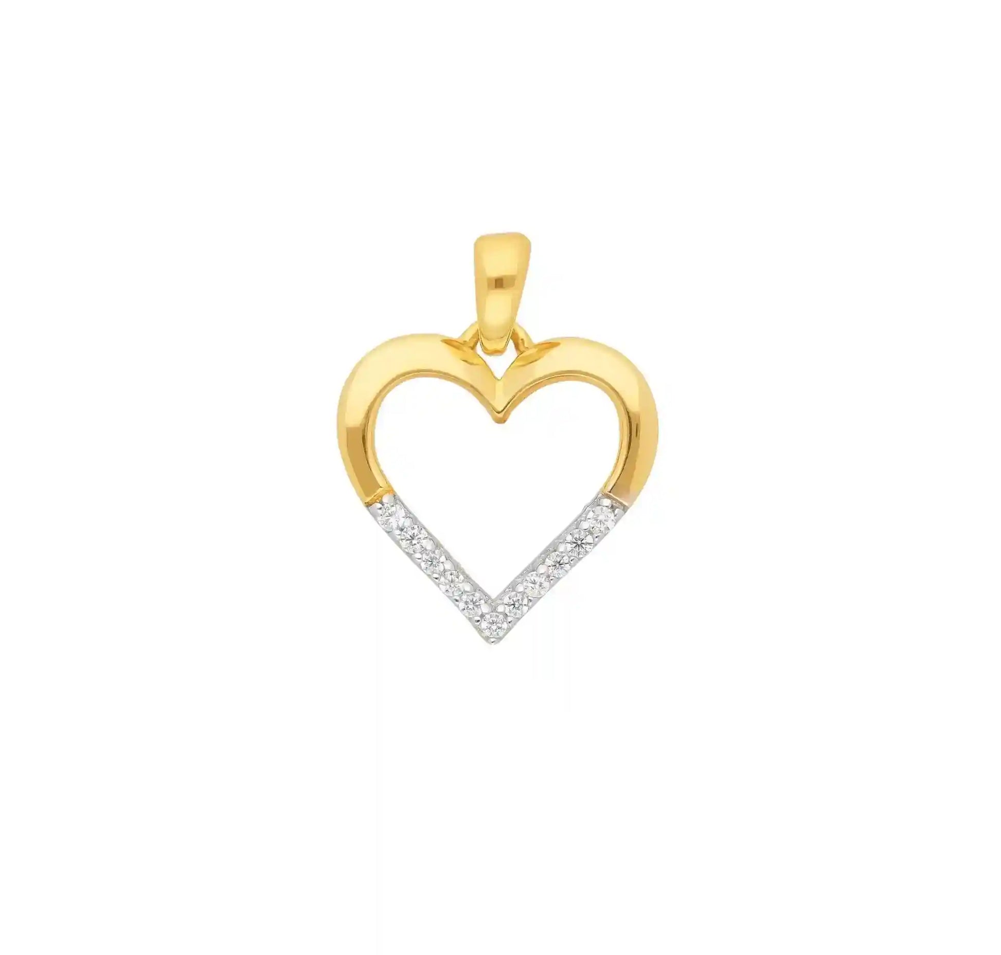 Anhänger Herz mit Zirkonia mit Kette 1,1 mm 333-8 Karat Gold - Firma Holzenplotz - Silberketten-Goldketten.de 