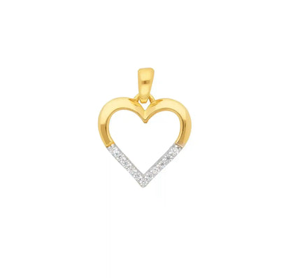 Anhänger Herz mit Zirkonia mit Kette 1,1 mm 333-8 Karat Gold - Firma Holzenplotz - Silberketten-Goldketten.de 
