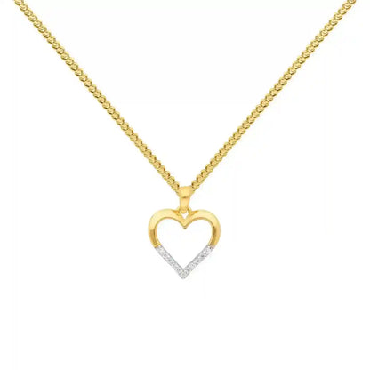 Anhänger Herz mit Zirkonia mit Kette 1,1 mm 333-8 Karat Gold - Firma Holzenplotz - Silberketten-Goldketten.de 