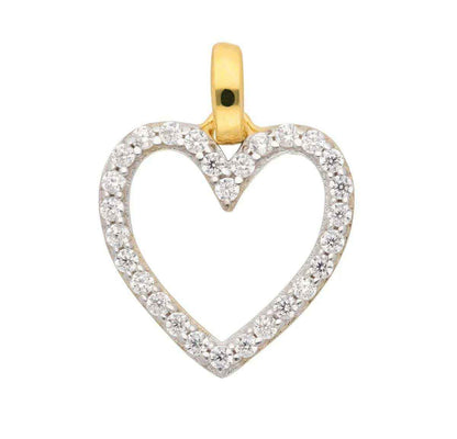 Anhänger Herz mit Zirkonia mit Kette 1,1 mm 333-8 Karat Gold - Firma Holzenplotz - Silberketten-Goldketten.de 
