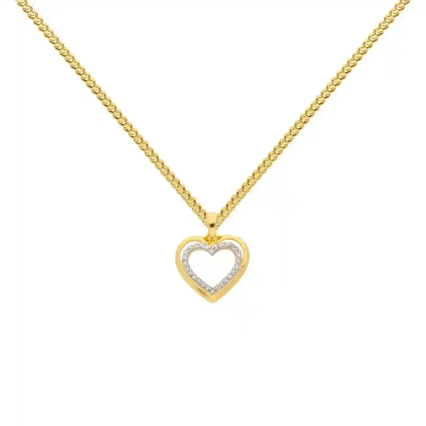 Anhänger Herz mit Zirkonia mit Kette 1,1 mm 333-8 Karat Gold - Firma Holzenplotz - Silberketten-Goldketten.de 