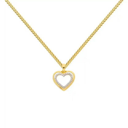 Anhänger Herz mit Zirkonia mit Kette 1,1 mm 333-8 Karat Gold - Firma Holzenplotz - Silberketten-Goldketten.de 