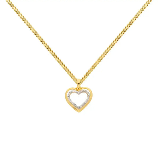 Anhänger Herz mit Zirkonia mit Kette 1,1 mm 333-8 Karat Gold