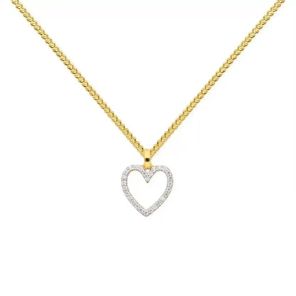 Anhänger Herz mit Zirkonia mit Kette 1,1 mm 333-8 Karat Gold - Firma Holzenplotz - Silberketten-Goldketten.de 
