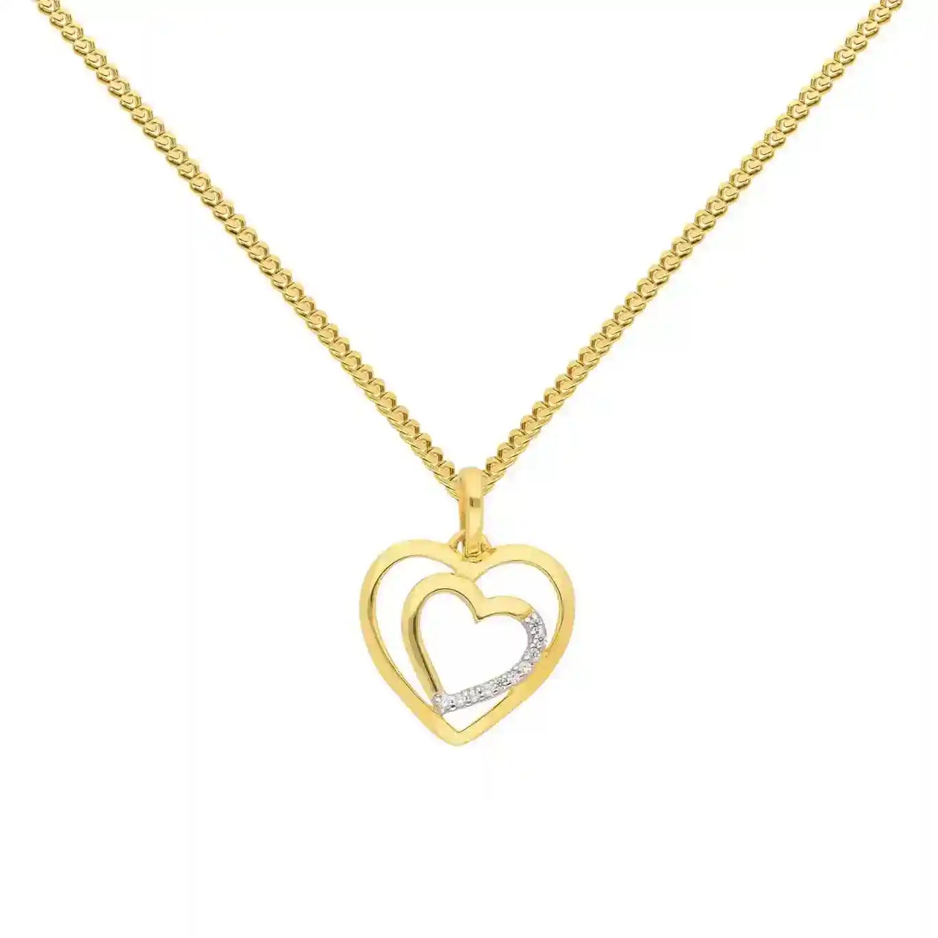 Anhänger Herz mit Zirkonia mit Kette 1,1 mm 333-8 Karat Gold - Firma Holzenplotz - Silberketten-Goldketten.de 