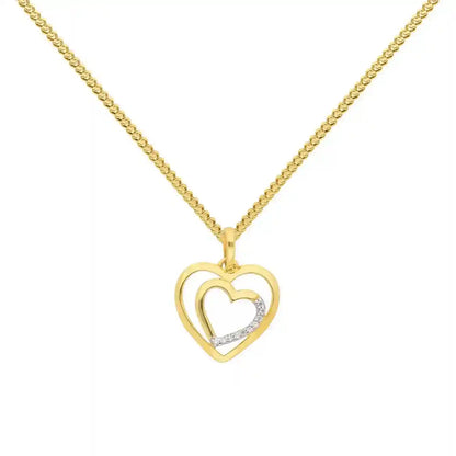 Anhänger Herz mit Zirkonia mit Kette 1,1 mm 333-8 Karat Gold - Firma Holzenplotz - Silberketten-Goldketten.de 