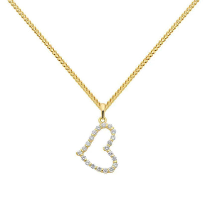 Anhänger Herz mit Zirkonia mit Kette 1,1 mm 333-8 Karat Gold - Firma Holzenplotz - Silberketten-Goldketten.de 