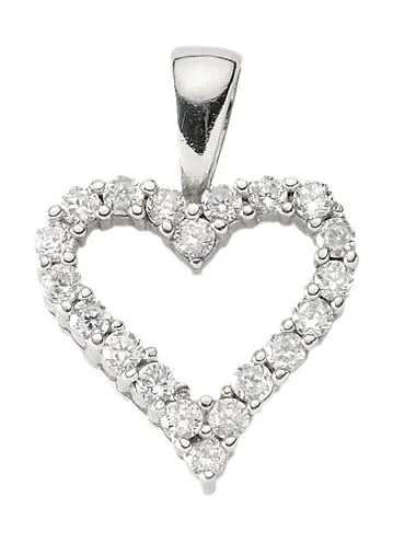 Anhänger Herz Silber mit Zirkonia massiv 925 Sterlingsilber rhodiniert - Firma Holzenplotz - Silberketten - Goldketten.de
