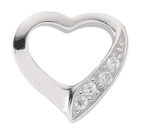 Anhänger Herz Swingheart mit Zirkonia massiv 925 Sterlingsilber rhodin - Firma Holzenplotz - Silberketten - Goldketten.de