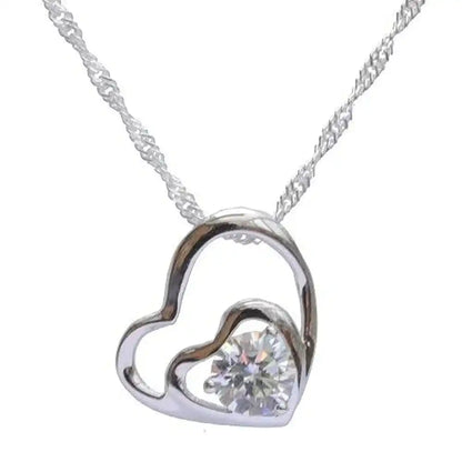 Anhänger Herz Zirkonia Crystal mit Singapurkette 925 Silber