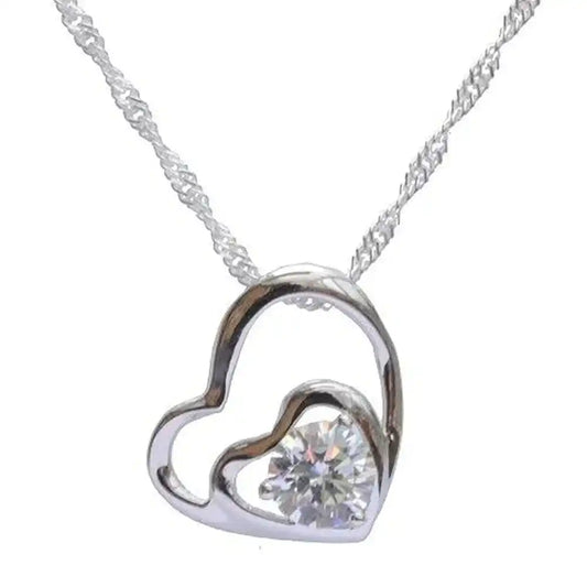 Anhänger Herz Zirkonia Crystal mit Singapurkette 925 Silber