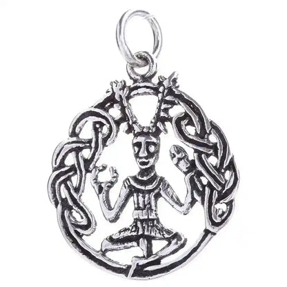 Anhänger Keltischer Cernunnos Waldgott Britisch 925er Silber mittel 36x26mm